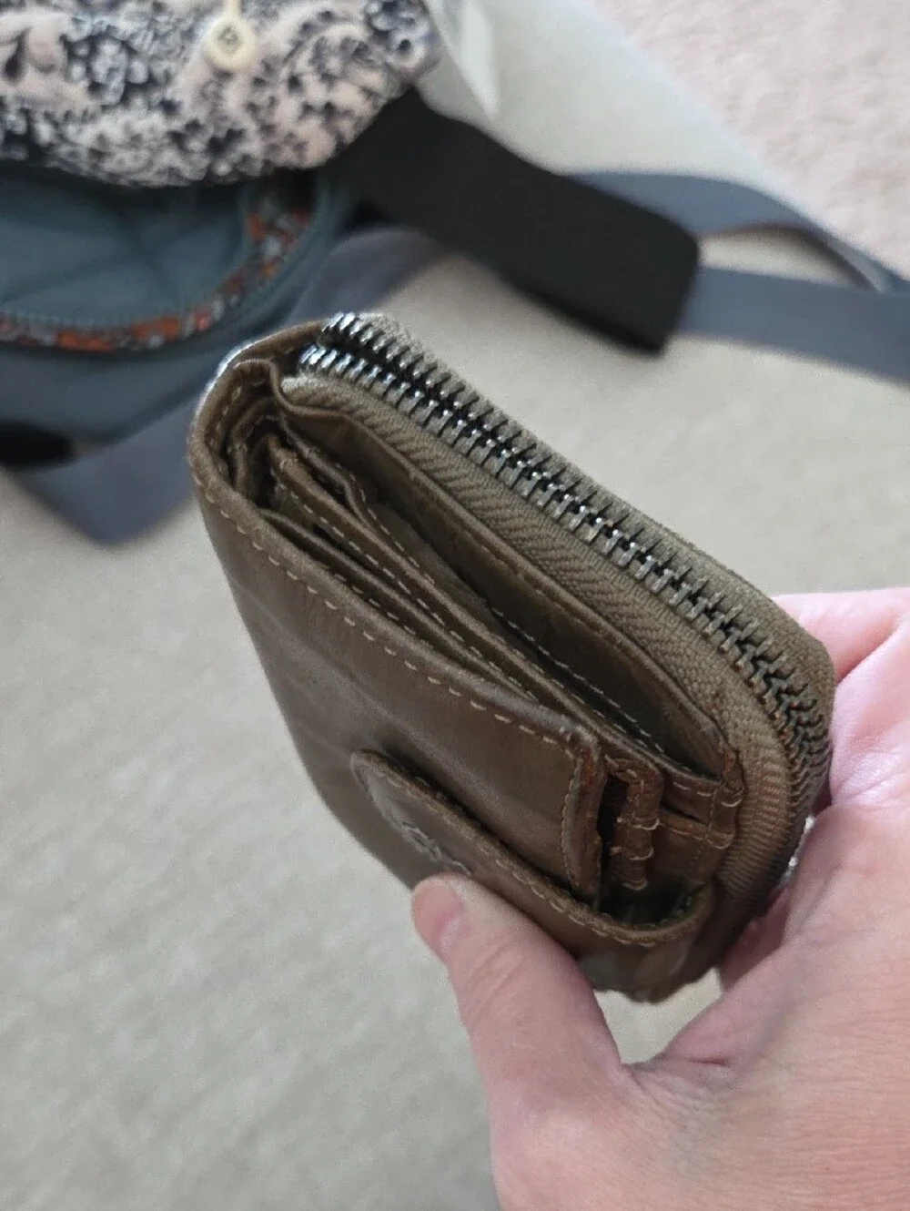 Olive Green Leather Wallet